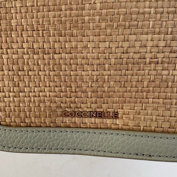 Coccinelle Dew Straw Small Bag – Raffia & Celadon Leather – Made in Italy – NWOT - Picture 6 of 12